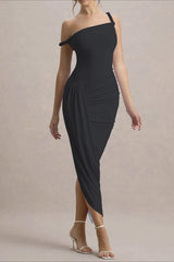 Asymmetrical Bodycon Maxi Party Dress