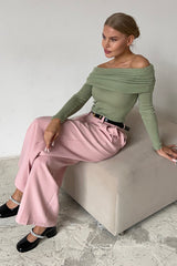Slim Fit Off-Shoulder Knit Top