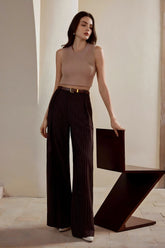 Elegant Stripe Wide Leg Pants
