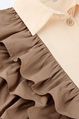 Asymmetric Color Block Blouse