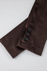 Brown Retro Belted Long Line Overcoat