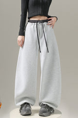 Fleece Lined Draped Curved Knit Pants
