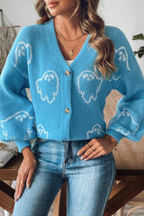 Jacquard Button Cardigan