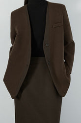 V Neck Single Breasted Blazer