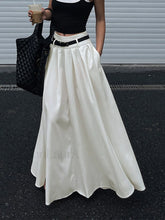 Belted Pleated Graceful Long Skirt White / XS Skirts