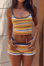 Casual Vacation Strappy Cami Shorts Set