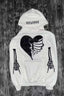 Distressed Skull Hand Broken Heart Gothic Hoodie