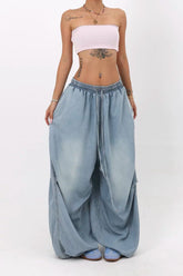 Loose Fit Wide Leg Street Jeans Light Blue / S