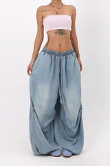 Loose Fit Wide Leg Street Jeans Light Blue / S