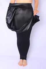 Plus Size Faux Leather High-Rise Stretch Leggings