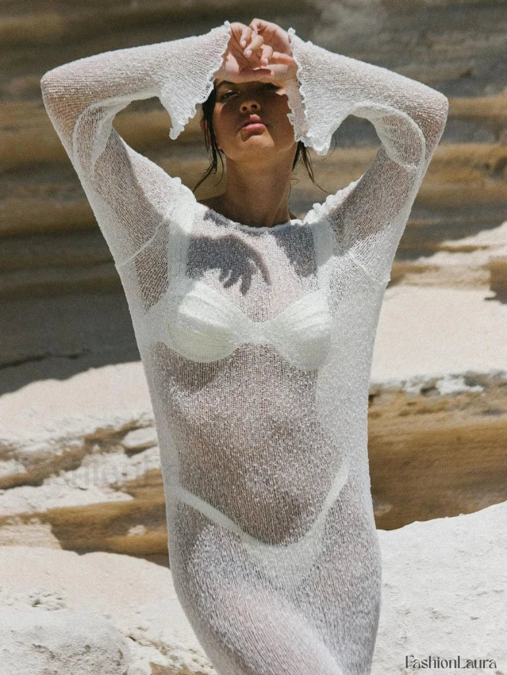 Black Knitted Sexy Backless Slim Long Sleeve Maxi Dress