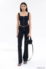 Black Lara Stylish Corset Top