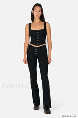 Black Lara Stylish Corset Top