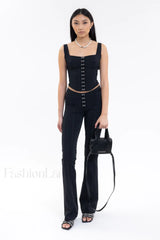 Black Lara Stylish Corset Top
