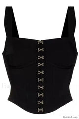 Black Lara Stylish Corset Top S / Black