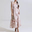 Bow Strap Floral Smocked Midi Dress Pink / S