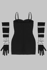 Brisbane Rhinestones Stylish Embellished Mini Dress