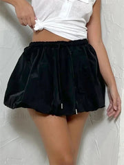 Bubble Drawstring Casual Summer Skirt