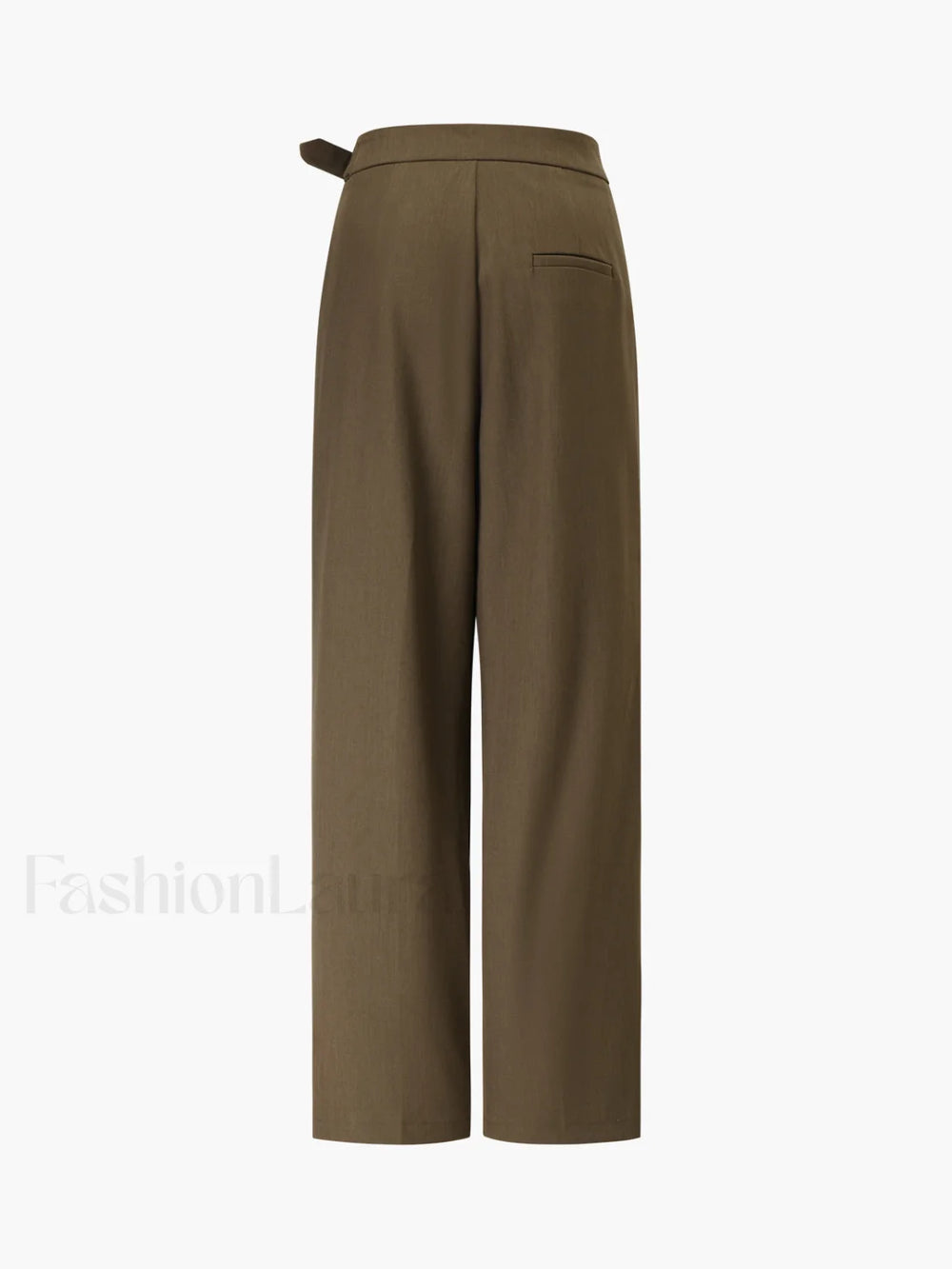 Business Casual Belted Trendy Straight Leg Dress Pants Pants