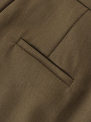 Business Casual Belted Trendy Straight Leg Dress Pants Pants