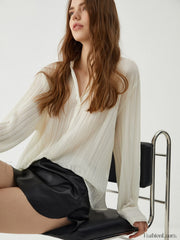 Button Up Graceful V neck Shirt Shirts