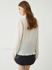 Button Up Graceful V neck Shirt Shirts