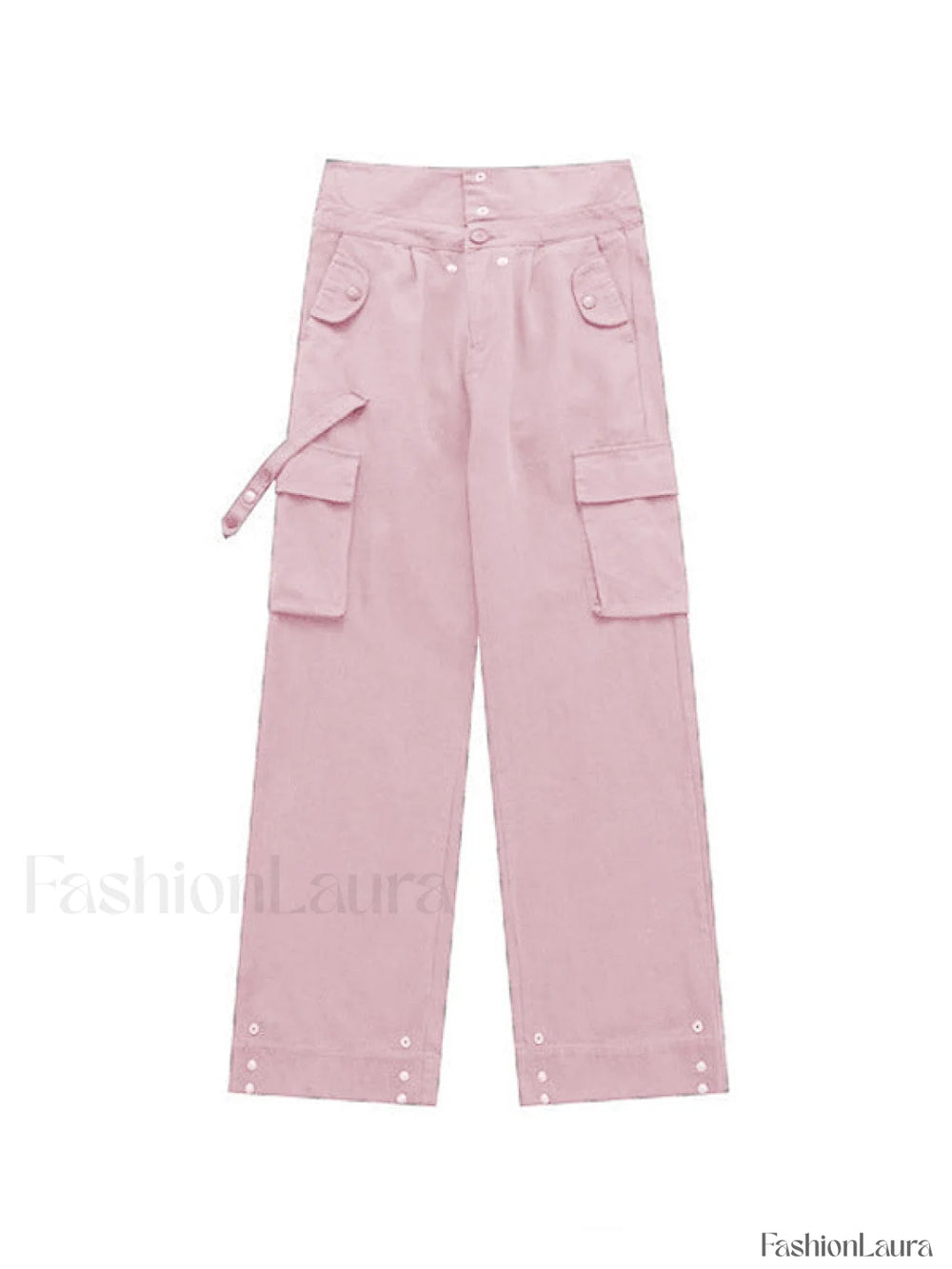 Buttoned High Waisted Cargo Pants Cargo Pants