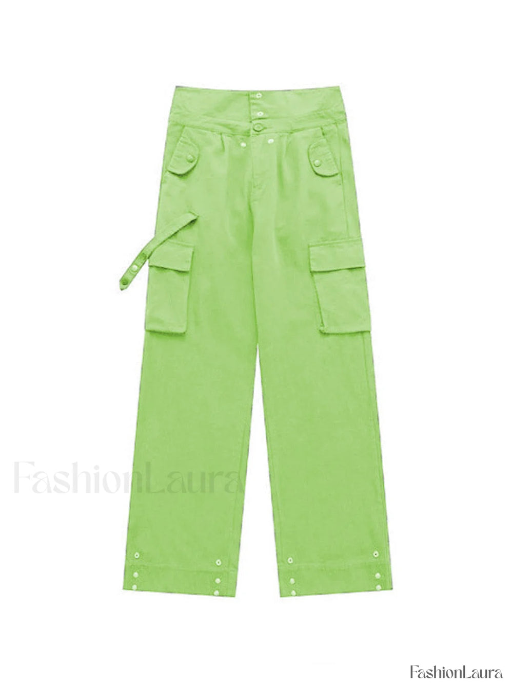 Buttoned High Waisted Cargo Pants Cargo Pants