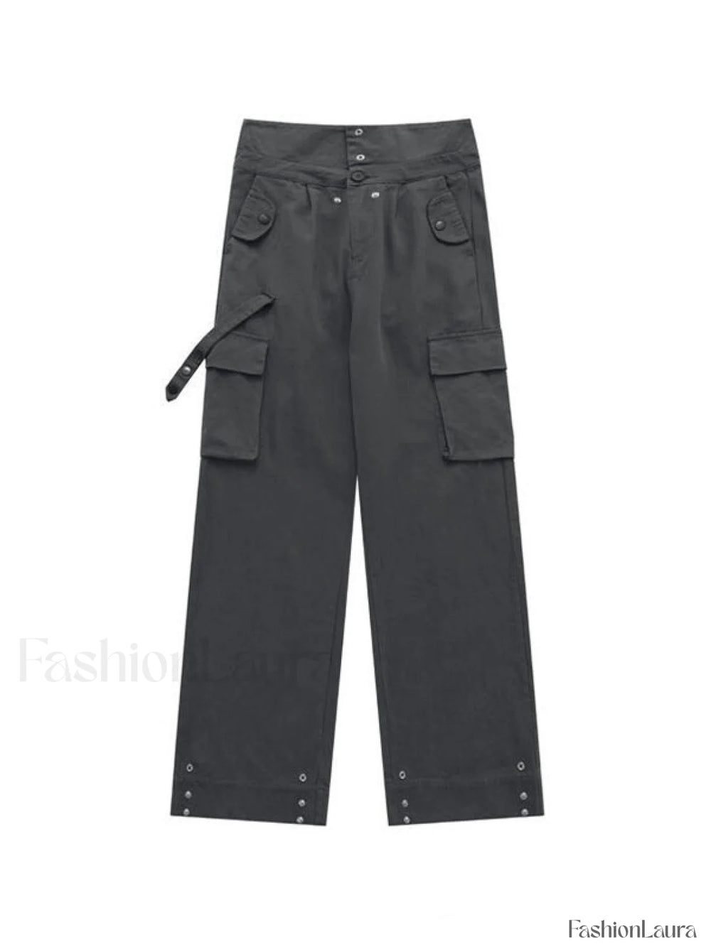 Buttoned High Waisted Cargo Pants Cargo Pants