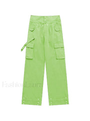 Buttoned High Waisted Cargo Pants Cargo Pants