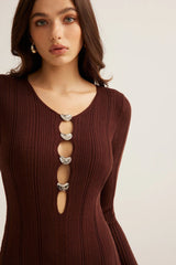 Elegant Ribbed Knit Bodycon Dress