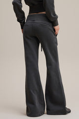 Fleece Lined Bodycon Flared Knit Pants