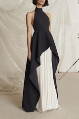 Round Neck Sleeveless Asymmetric Maxi Prom Dress