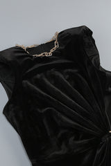 Cut Out Velvet Bodycon Party Dress