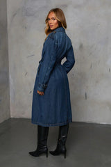 Casual Oversized Denim Trench Overcoat