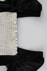 Elegant Square Neck Slimming Long Sleeve Fitted Mini Dress