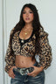 Sexy Leopard Plush Crop Coat Leopard Print / S coats