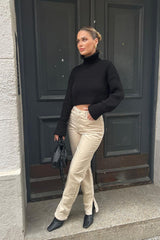 Striped Turtleneck Bell Sleeve Sweater