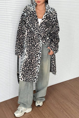 Plush Faux Fur Mid-Length Overcoat