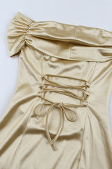 Chic Off Shoulder Bodycon Maxi Hem Prom Dress