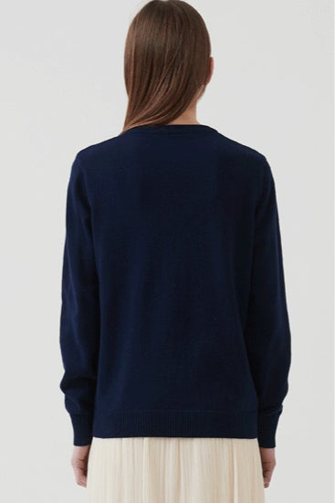 Cotton Round Neck Cardigan