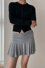 Slim-Fit Round-Neck Knit Cardigan Black / S