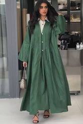 Pleated Relaxed Fit Open Detail Overcoat