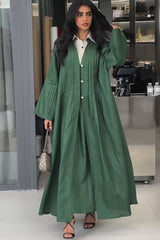 Pleated Relaxed Fit Open Detail Overcoat