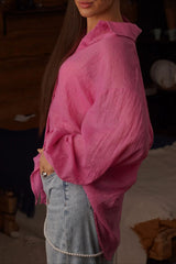 Solid Lightweight Long Sleeve Blouse