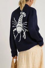 Lobster Print Knit Cardigan Black / S
