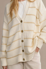 V Neck Striped Cotton Sweater