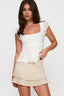 Ruched Ruffle Trim Bodycon Short Sleeve Tee