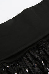 Sequin Paneled Tiered Bodycon Mini Skirt