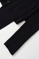 Chic Snood Neck Ribbed Knit Top